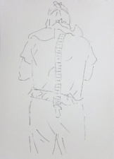 THE ORTHOPAEDIC SURGEON SCRUBBING 1 | 21 x 14.8cms | Pen on Paper | 2014 | SOLD