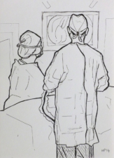 LAPAROSCOPIC CHOLECYSTECTOMY | 21 x 14.8cms | Pen on Paper | 2014 | <a href="https://helenpurdie.co.uk/contact/">ENQUIRY</a>