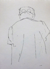 THE SURGEON SCRUBBING 1 | 21 x 14.8cms | Pen on Paper | 2014 | SOLD